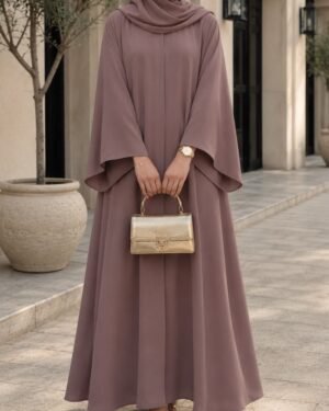 Cape-Sleeve Abaya — Dusty Mauve